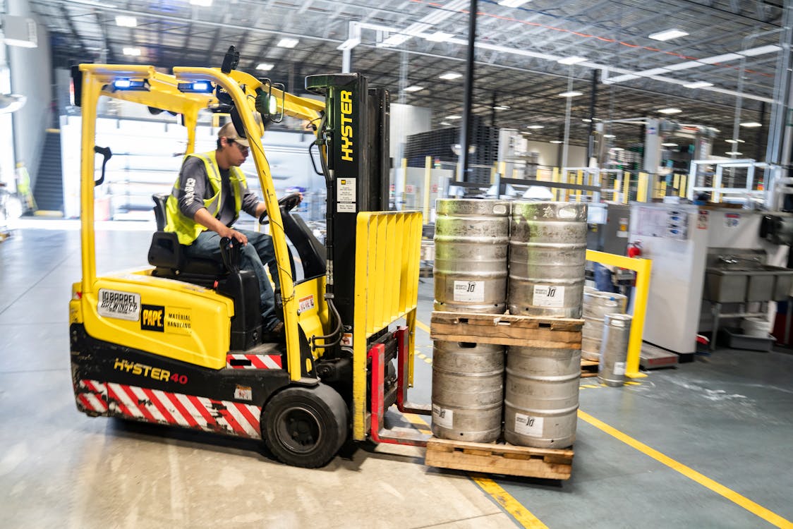 forklift driver in birmingham moving barrels
